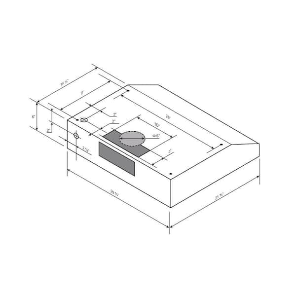 under cabinet range hood with rectangular duct