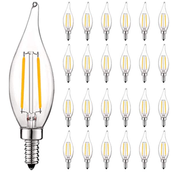 40-Watt Equivalent CA11 Dimmable Edison LED Light Bulbs UL Listed 4000K Cool White (24-Pack)