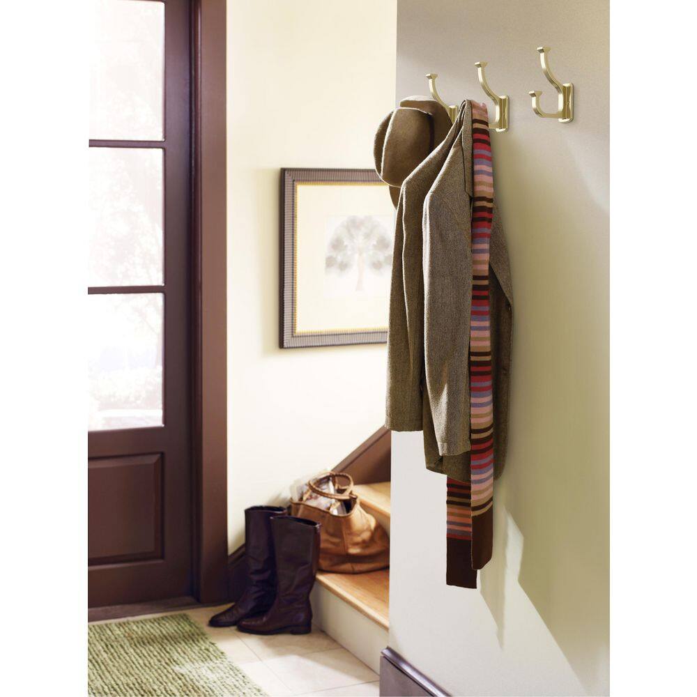 Golden Champagne Double Prong Metal Wall Hook