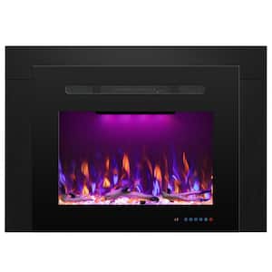 39.44 in. Electric Fireplace Insert with Trim Kit, 3 Flame and Top Light, 750-Watt/1500-Watt, Crackling, 62- 99°F