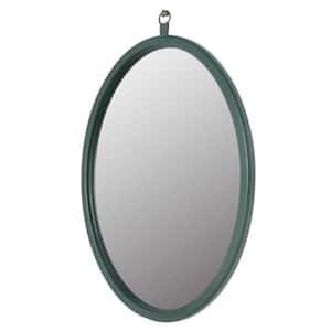 23.62 in. W x 29.92 in. H Small Oval MDF Framed Anti-Fog Wall Bathroom Vanity Mirror in Green