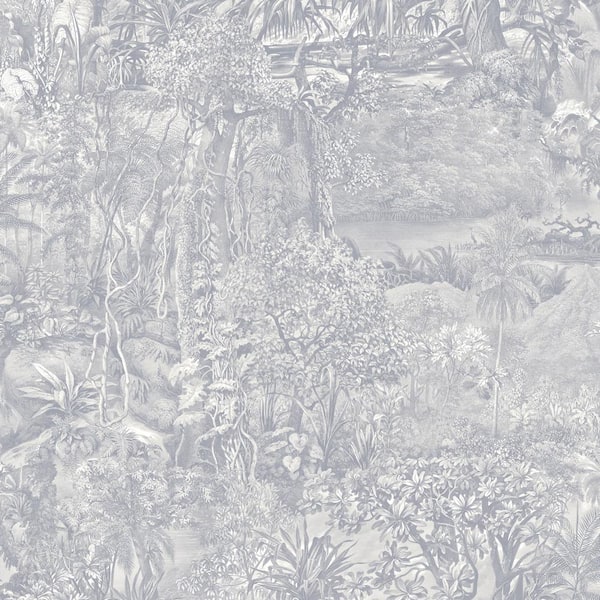  Cornflower Blue Jungle Toile Vinyl Peel and Stick Wallpaper Roll (Covers 28 sq. ft.)