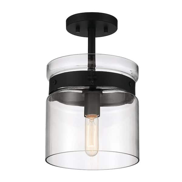 Have A Question About Designers Fountain 9 In Midnight La 1 Light Matte Black Ceiling Semi Flush Mount Pg The Home Depot - Home Depot Flush Mount Kitchen Ceiling Lights Uk