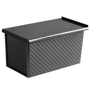 1-Piece Steel Black Bread Loaf Pan Rectangular Loaf Pan with Lid for Homemade Sandwich Bread (1- Set)