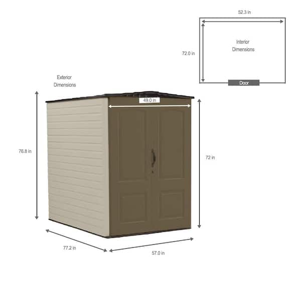 Rubbermaid Big Max 2 ft. 6 in. x 4 ft. 3 in. Large Vertical Resin Storage  Shed 1887156 - The Home Depot