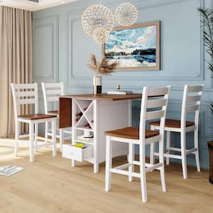 Counter Height Pub Style 36 Tall White and Chrome Table with 2-24 Tall  Backless Swivel Stools Featuring Detroit Lions NFL Fabric Covered Seat