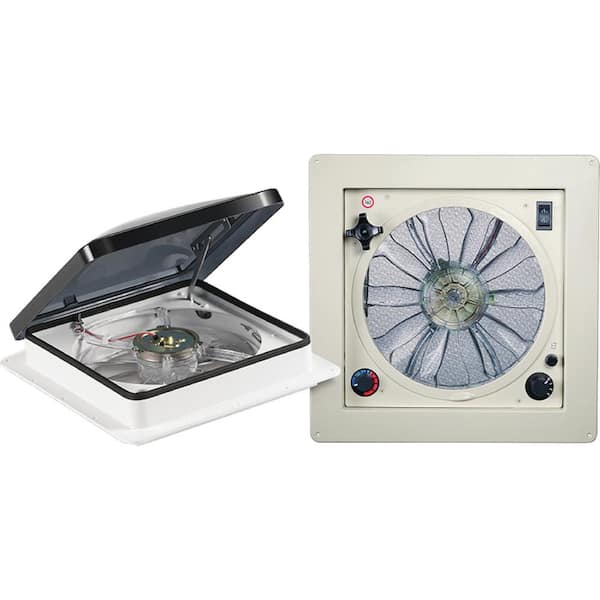 Vent Fan, Polar White with Smoke Dome