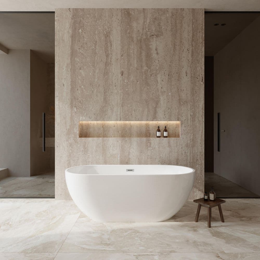 Wyndham Collection Brooklyn 67 in. Acrylic Flatbottom Bathtub in