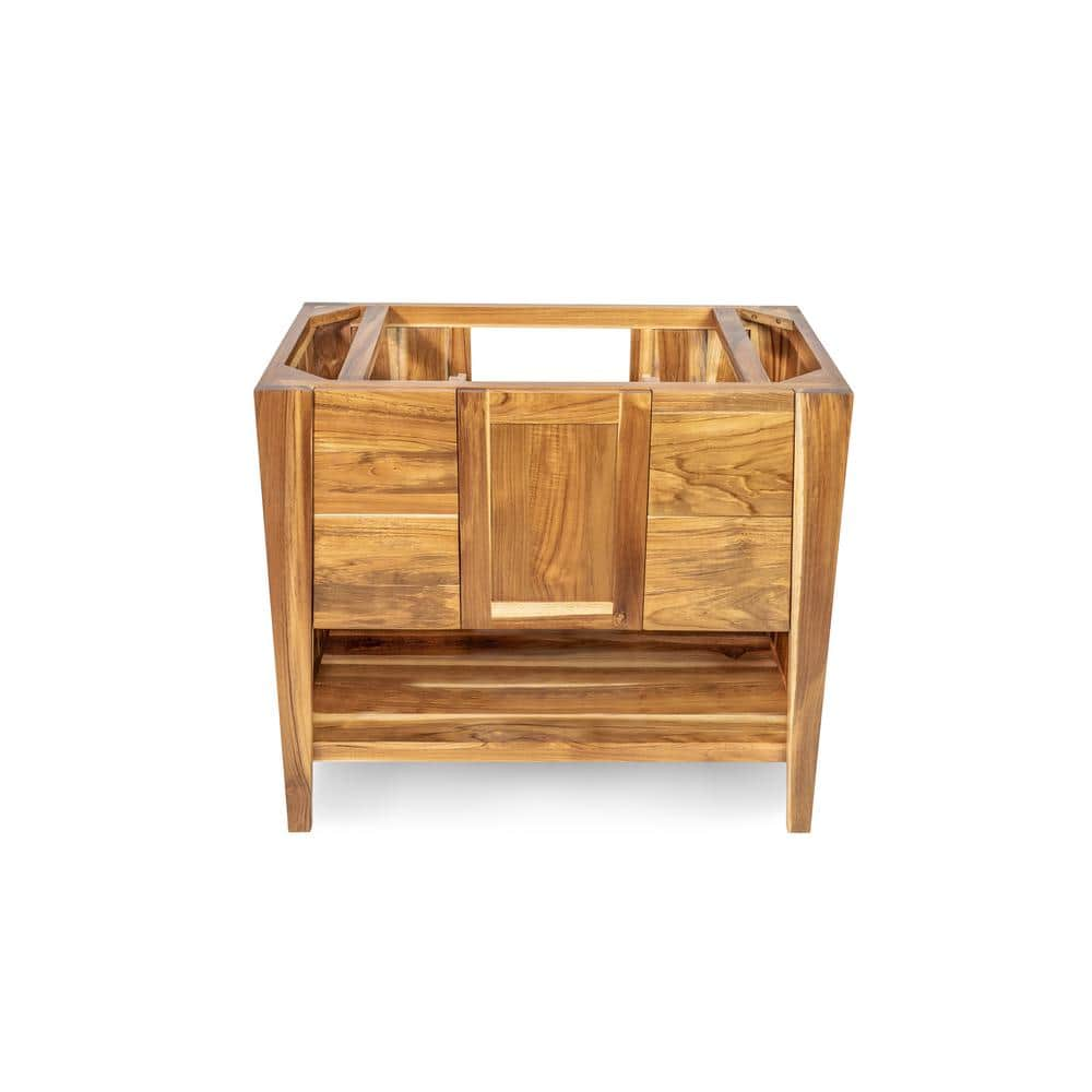 EcoDecors Significado 36 in. L Teak Vanity Cabinet Only in Natural