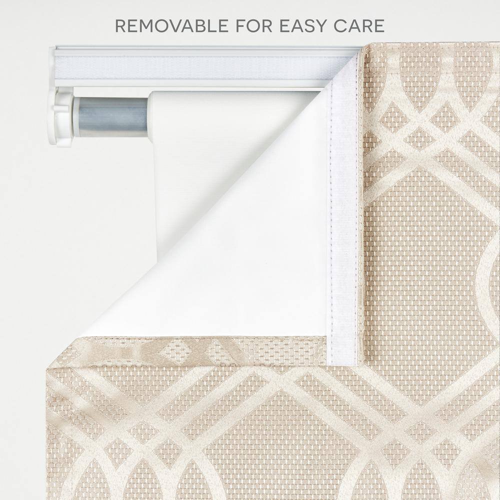 Natural Woven Jacquard Cordless Blackout Roman Shade 27" x 64"