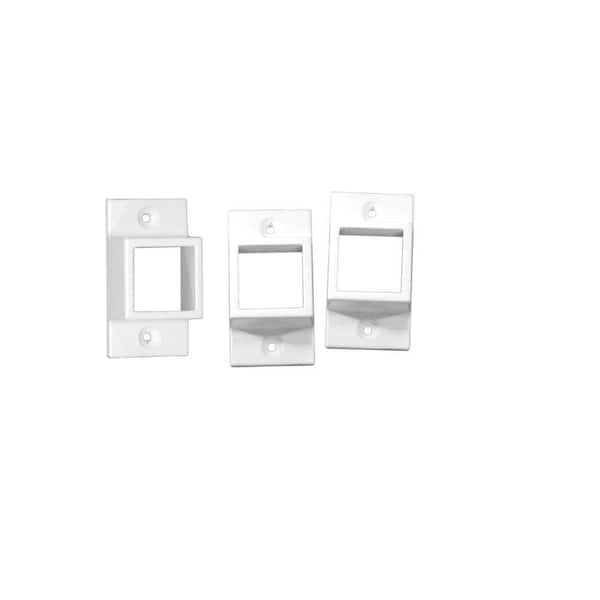 Barrette Outdoor Living 5/8 in. x 2 in. 2 in. Standard White Aluminum Wall Mount Fence Bracket Kit (3-Pack)