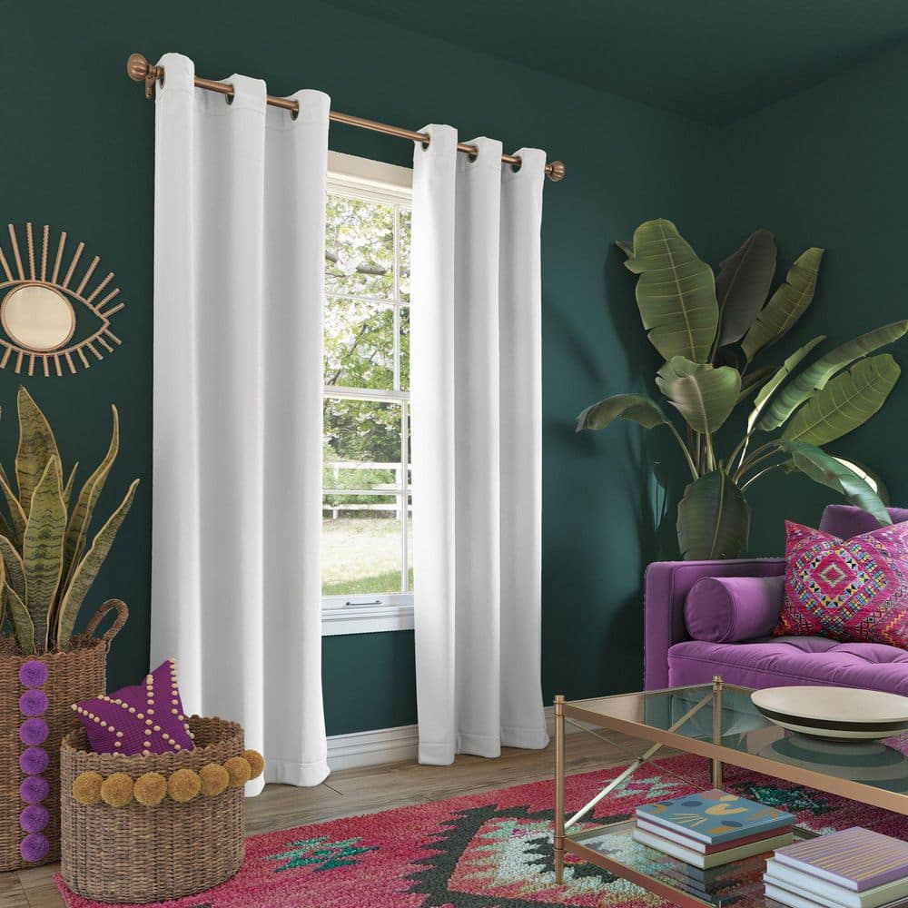 Riley Kids Bedroom 40 in. W x 63 in. L Blackout Grommet Curtain Panel in White price history on PriceWatchPro