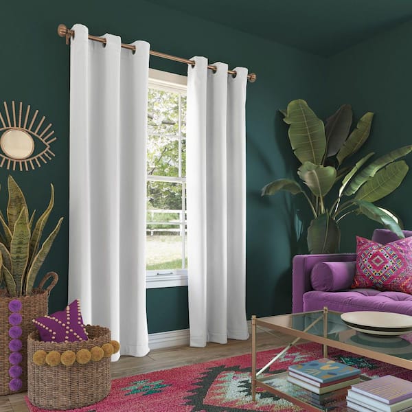 Sun Zero Riley Kids Bedroom 40 in. W x 63 in. L Blackout Grommet Curtain Panel in White