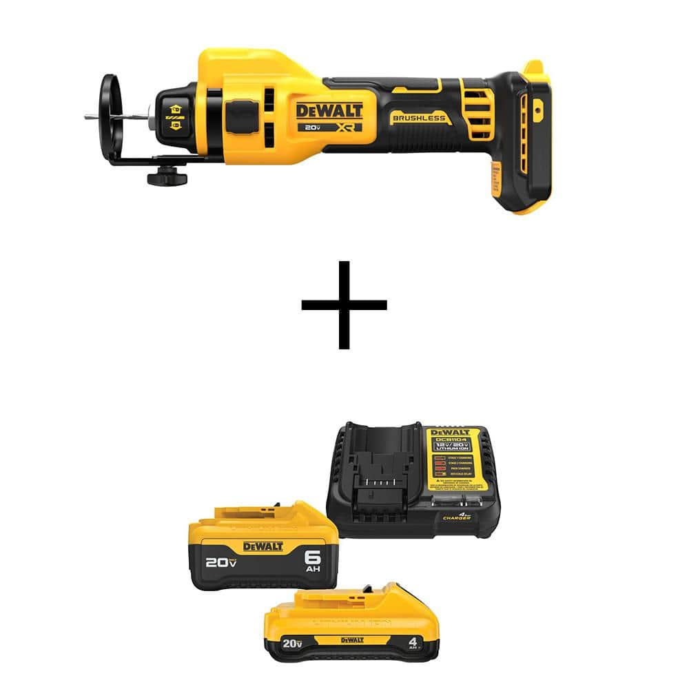 DEWALT 20V XR Lithium-Ion Cordless Rotary Drywall Cut-Out Tool with 6.0 ...