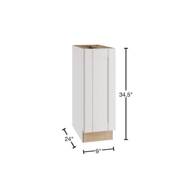 Contractor Express Cabinets Arlington Vesper White Plywood Shaker Stock Assembled Base Kitchen Cabinet Soft Close 9 in W x 24 in D x 34.5 in H