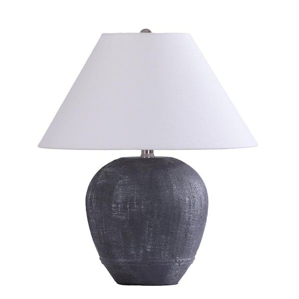 18 in. Ceramic Base table lamp in Dark Gray