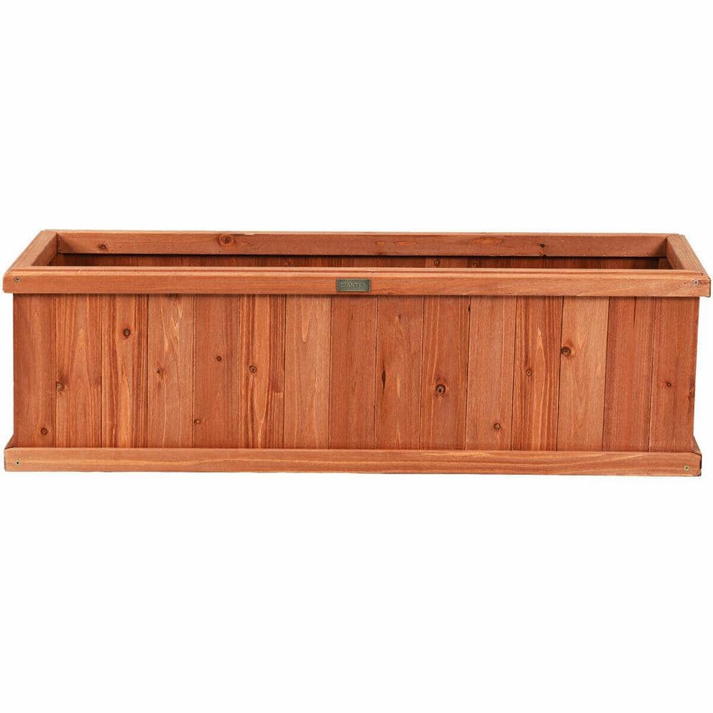 Outdoor 40 in. W x 12 in. H Wooden Brown Decorative Planter Box price history on PriceWatchPro