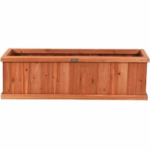 Outdoor 40 in. W x 12 in. H Wooden Brown Decorative Planter Box