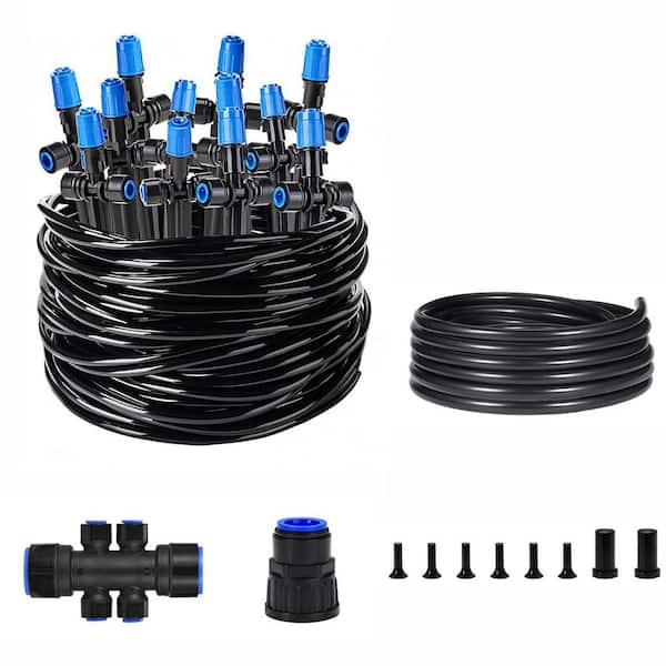 .N/A 50 ft. Quick-Connect Drip Irrigation Kit with Adjustable Fan-Shaped Drippers for Garden Watering