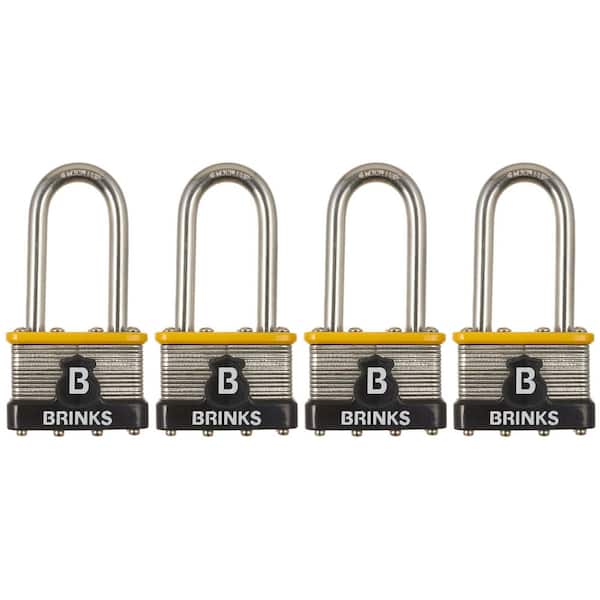 2 in. (50 mm) Commercial‑Grade Stainless Steel Keyed Padlock, 2 in. Shackle, (4-Pack)