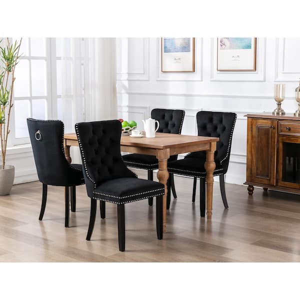 black dining end chairs