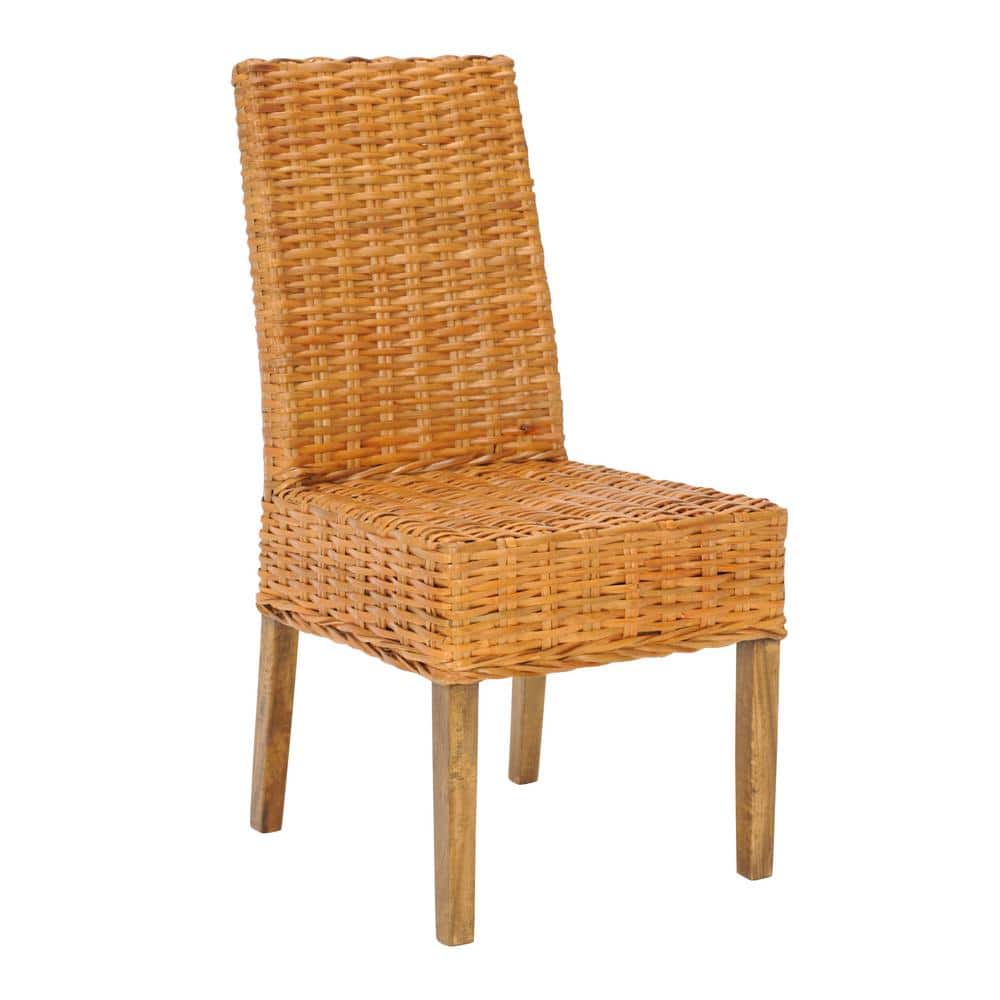 Parsons Transitional Honey Oak Cane Side Chair