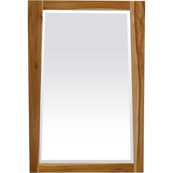 Significado 24 in. W x 35 in. H Framed Rectangular Beveled Edge Bathroom Vanity Mirror in Natural