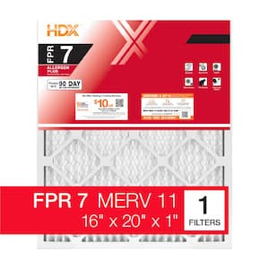 16 in. x 20 in. x 1 in. Allergen Plus Pleated Furnace Air Filter FPR 7, MERV 11