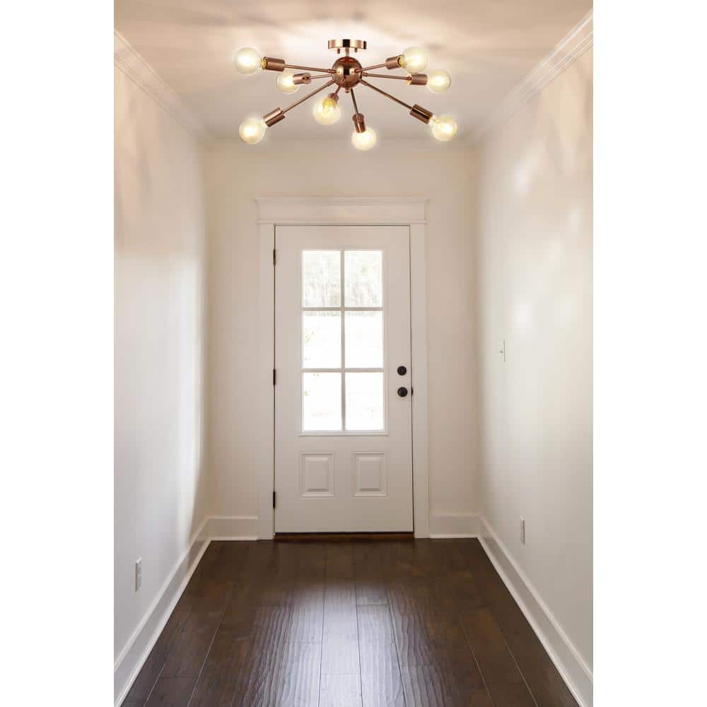 Copper 30.5" 8-Light Sputnik LED Flush-Mount