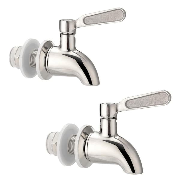 Stainless Steel 2-Pack Replacement Spigot for Beverage Dispenser 5/8 in. Mount with Filter Screen Outdoor