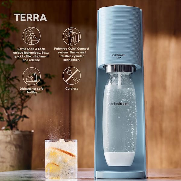 SodaStream Terra Misty Blue Soda Machine and Sparkling/Carbonated Water  Maker Kit 1012811013 - The Home Depot