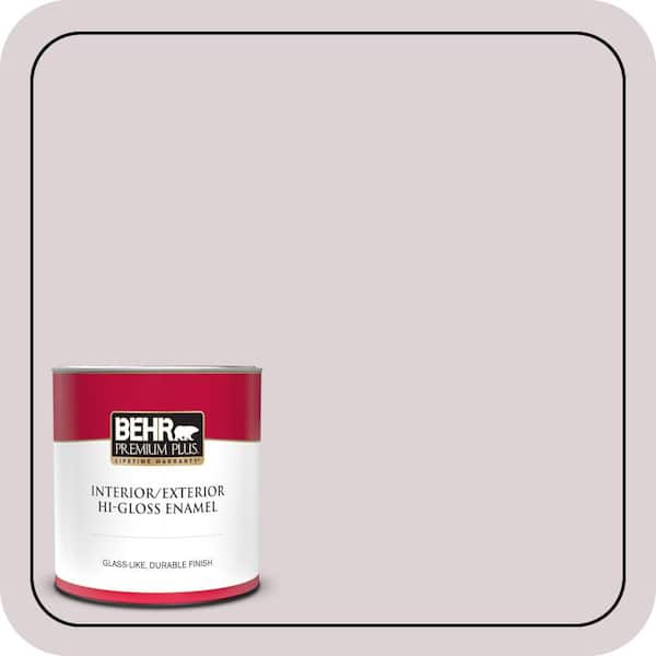 BEHR PREMIUM PLUS 1 qt. #100E-2 Mauve Mist Hi-Gloss Enamel Interior/Exterior Paint & Primer
