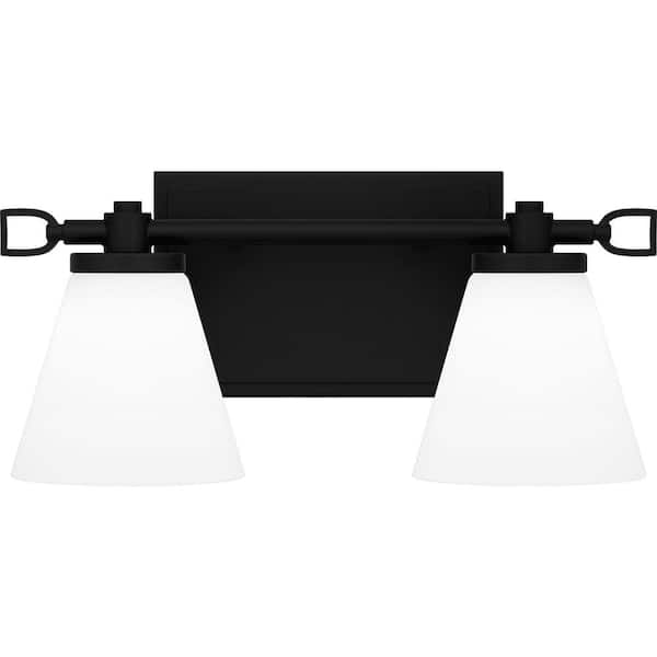 Quoizel Daniels 13.25 in. 2-Light Matte Black LED Vanity Light