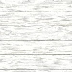 Rehoboth White Distressed Wood Paper Strippable Roll (Covers 56.4 sq. ft.)