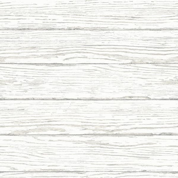 Chesapeake Rehoboth White Distressed Wood Paper Strippable Roll (Covers 56.4 sq. ft.)