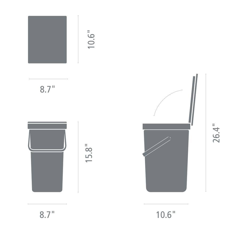 Brabantia Sort & Go Plastic Recycling Bin 4.2 Gallon