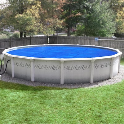 Pool Mate Deluxe 5-Year 18 ft. x 36 ft. Rectangular Blue/Silver Solar ...