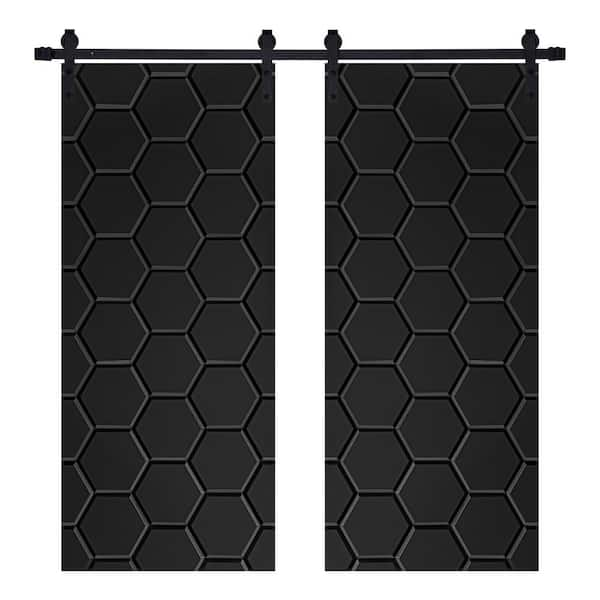 RESO 44 in. x 80 in. Bi-Parting Solid Core Primed Composite Double Prehung  French Interior Door with Matte Black Hinges RID4480-1W-MB-Twin - The Home  Depot