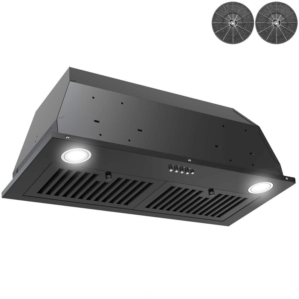 30-Inch Black Stainless Steel Convertible Insert Range Hood