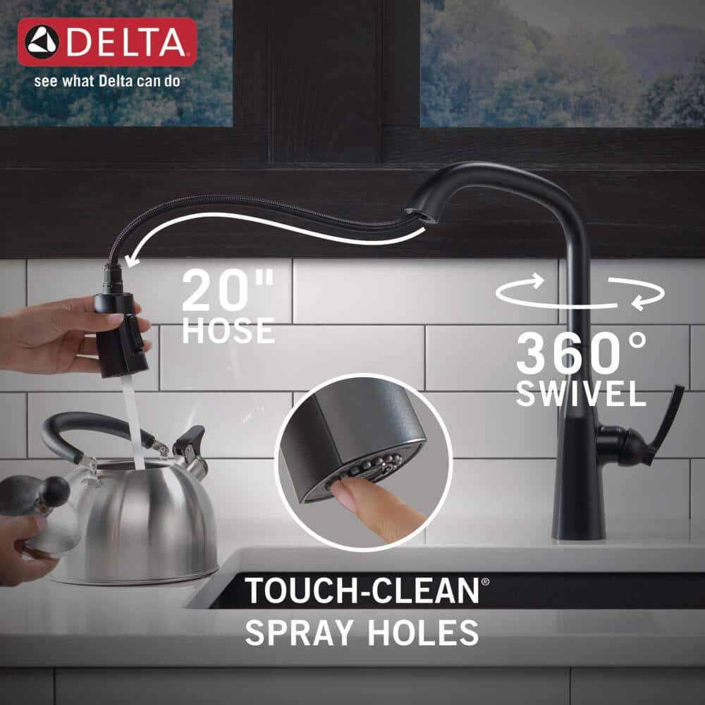Matte Black Stainless Steel Pull-Out Spray Kitchen Faucet