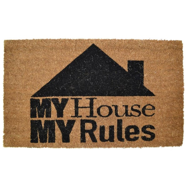 HomeRoots Multi-Colored 30 in. x 18 in. Coir Non-Slip Indoor/Outdoor Door Mat