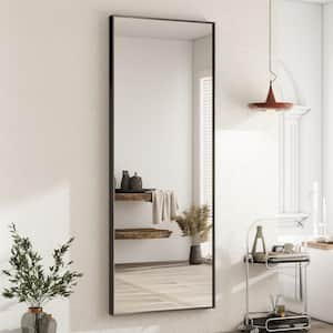 21 in. W x 64 in. H Rectangular Framed Aluminum Alloy Black Full Length Wall Mirror Bathroom Vanity Mirror