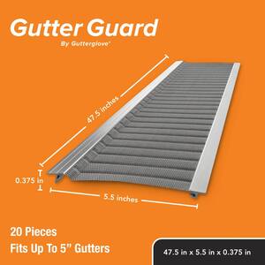 4 ft. L x 5 in. W Stainless Steel Micro-Mesh Gutter Guard (80 ft. Kit)