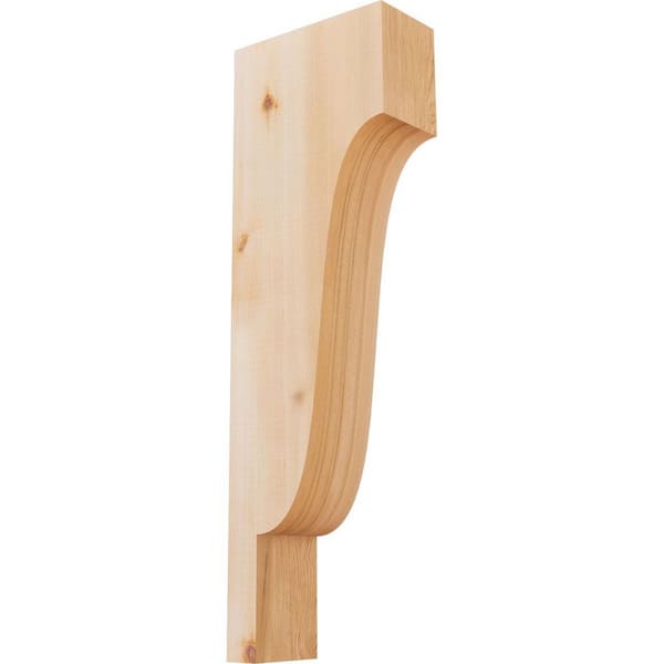 Ekena Millwork 3-1/2 in. x 8 in. x 24 in. Western Red Cedar Newport Smooth Corbel