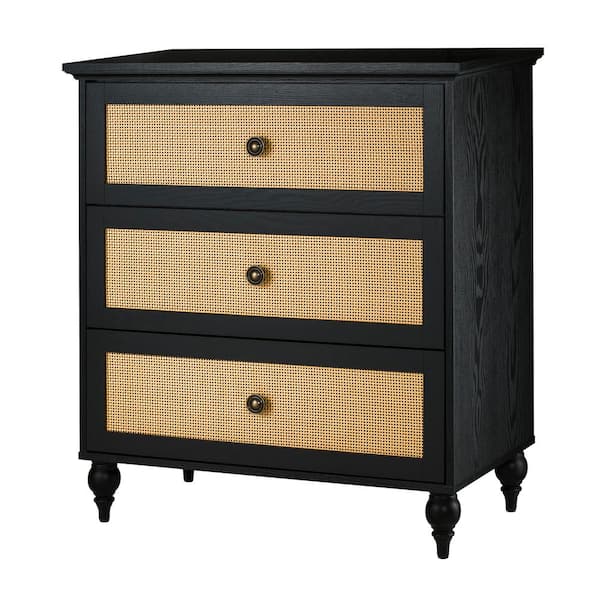 Sango Newcomb Black 3-Drawer Chest of Drawers 7245BK864ACG46 - The