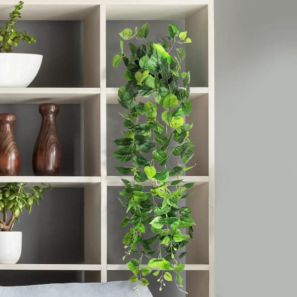 LIVING LUXURY 51 in. Artificial Cottonwood Ivy Leaf Vine Hanging