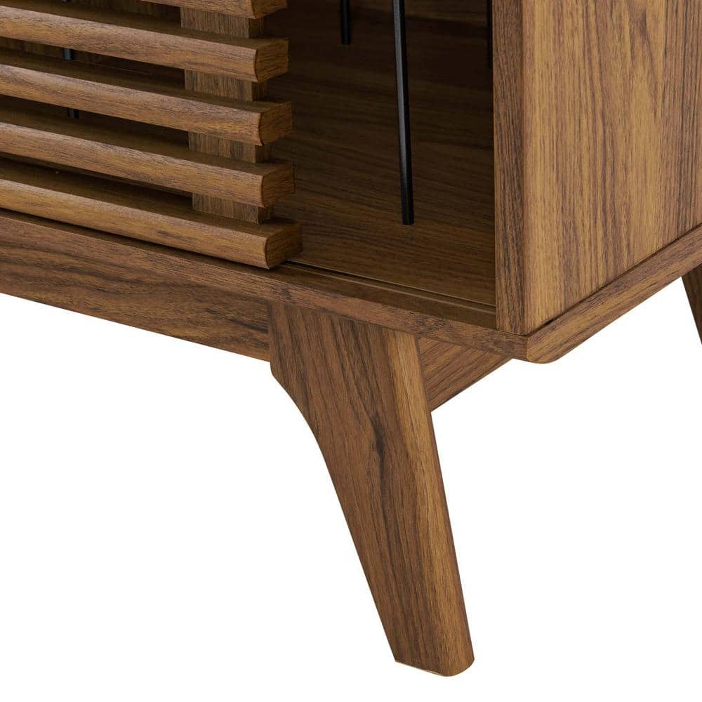 Walnut Mid-Century Modern Vinyl Record Display Stand