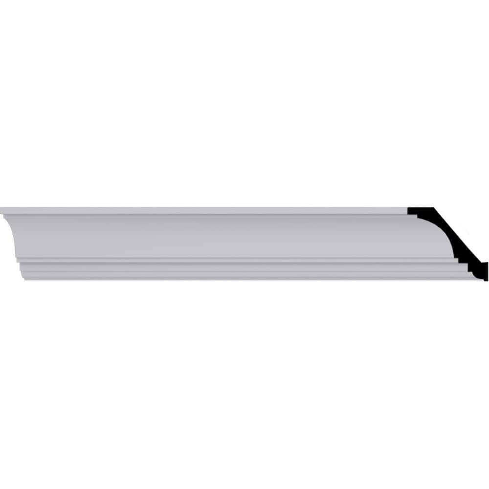 Primed White Polyurethane Geometric Crown Moulding Sample