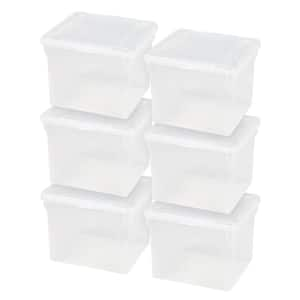 Iris Letter Size Split-Lid File Storage Box, Clear