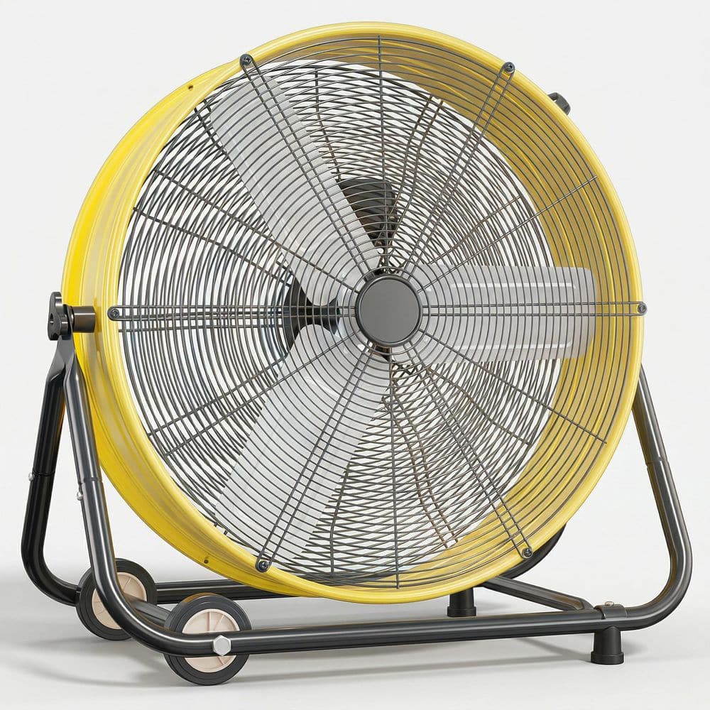 30 in. 3 Fan Speeds Drum Fan in Yellow with Adjustable Head price history on PriceWatchPro